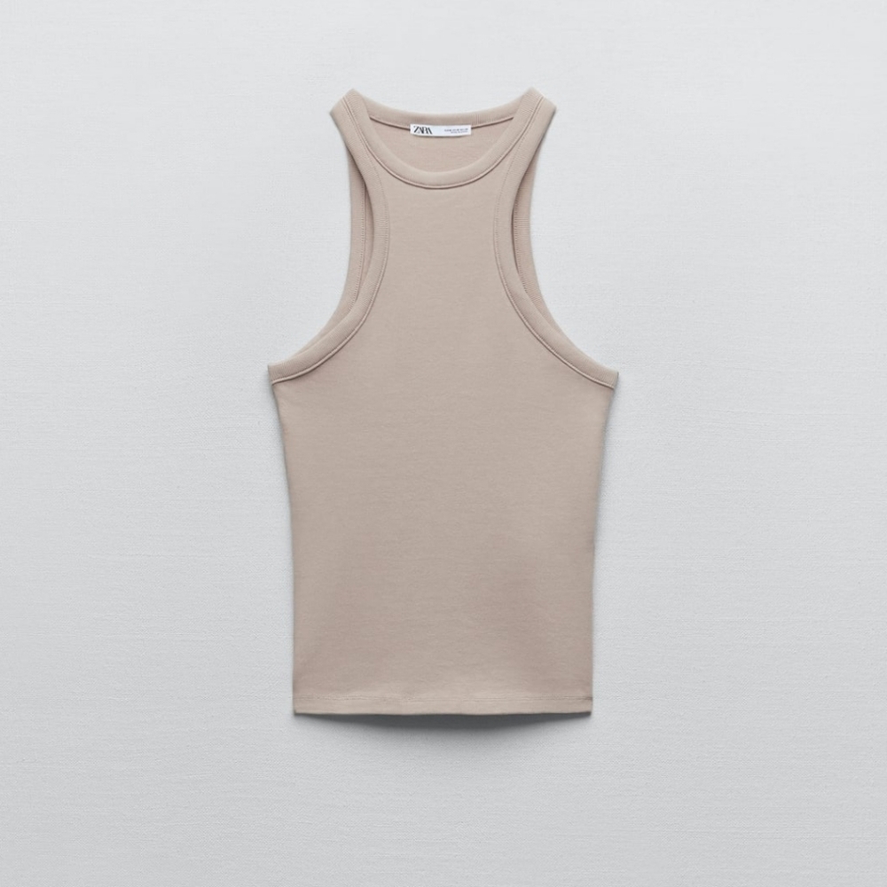 2 for 30 - Zara PROMOUNCED HALTER TOP BEIGE - Size Small